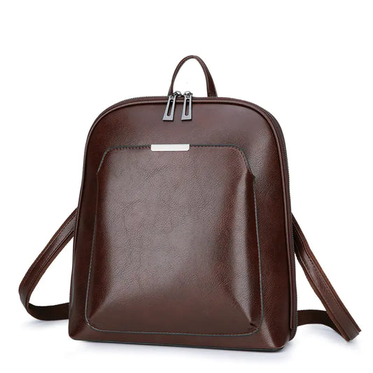Casual Travel Leather Backpack for Women